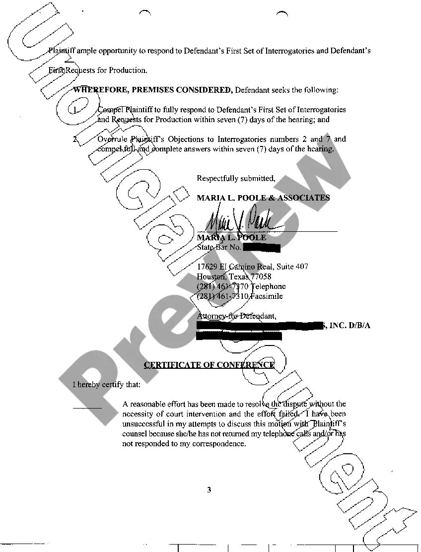 Preview A13 Defendants Motion To Compel Plaintiffs Answer to Interrogatories