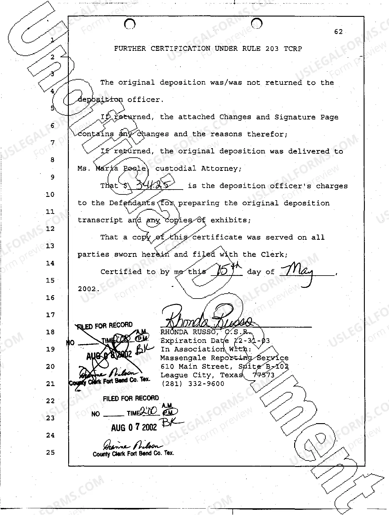 Preview A20 Reporters Certification Deposition