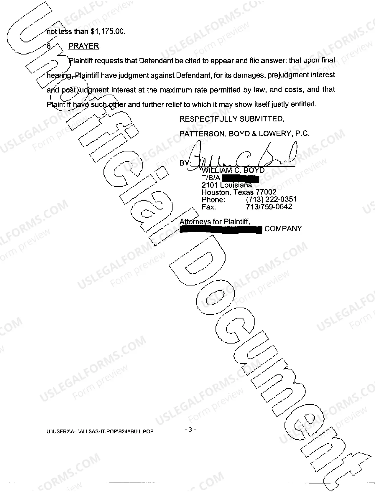 Preview A01 Plaintiffs Original Petition