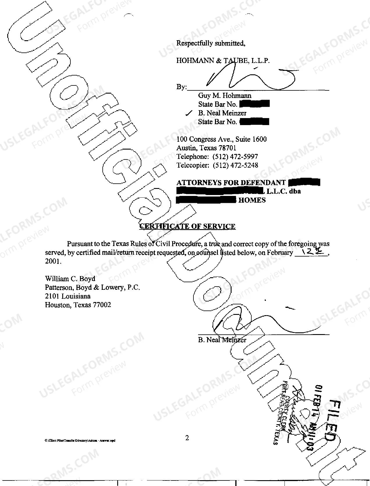 Preview A03 Defendants Original Answer