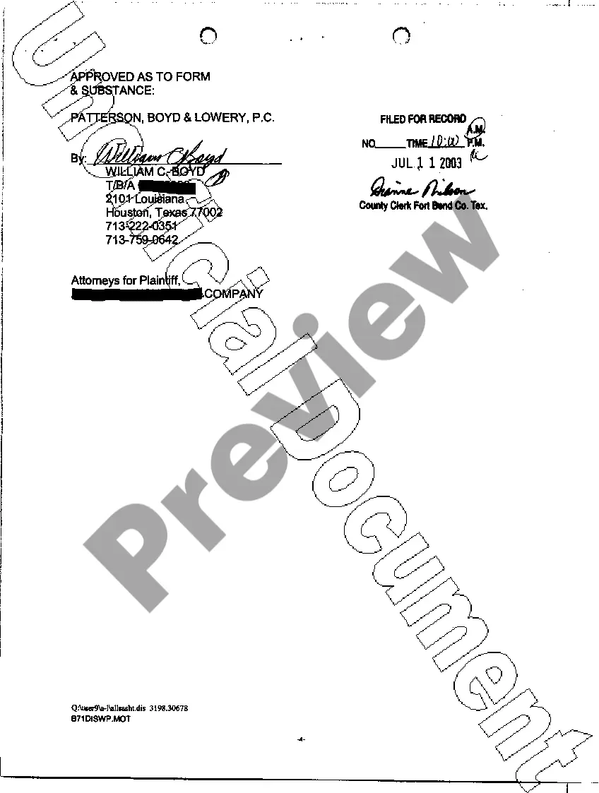 Preview A11 Order of Dismissal With Prejudice