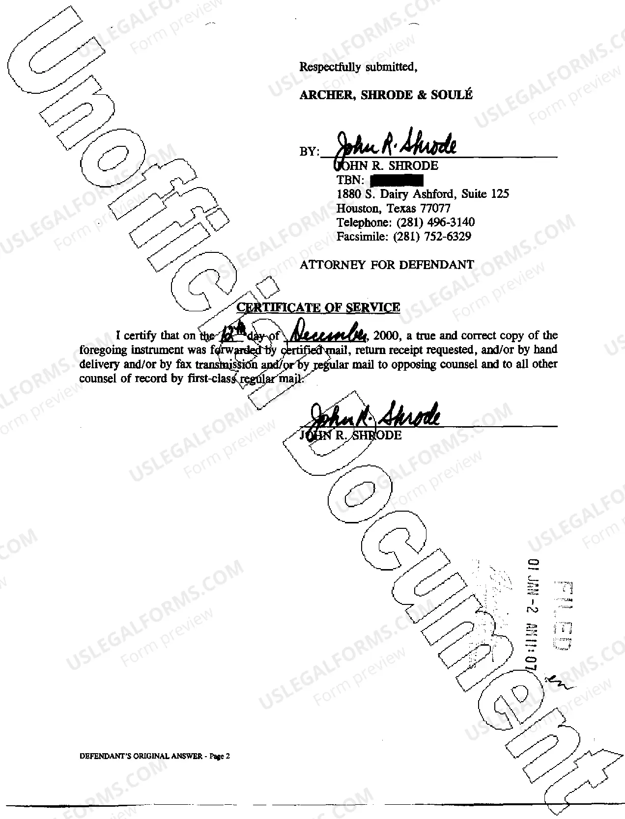 Preview A02 Defendants Original Answer