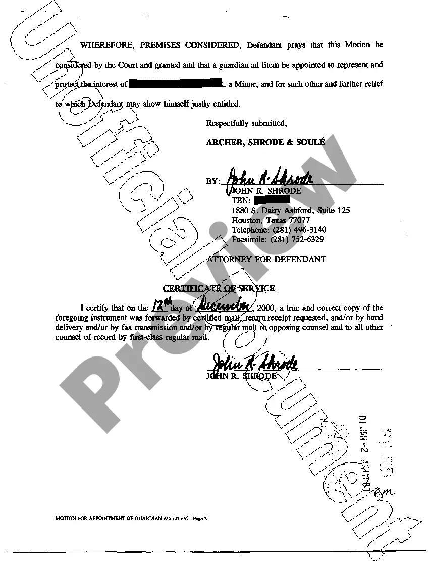 Preview A03 Motion For Appointment of Guardian Ad Litem