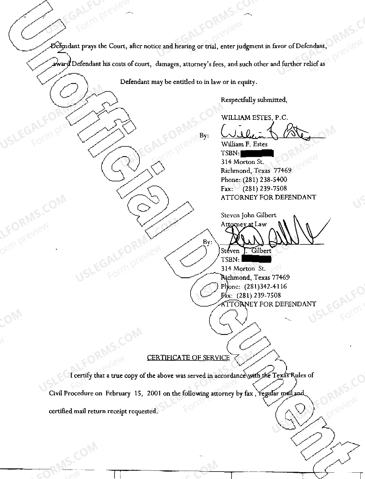 Preview A03 Defendants Original Answer