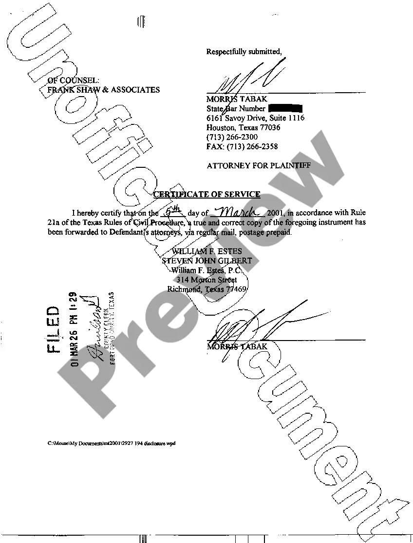 Get A07 Response To Defendants Request For Disclosure Preview A07 Response To Defendants Request For Disclosure