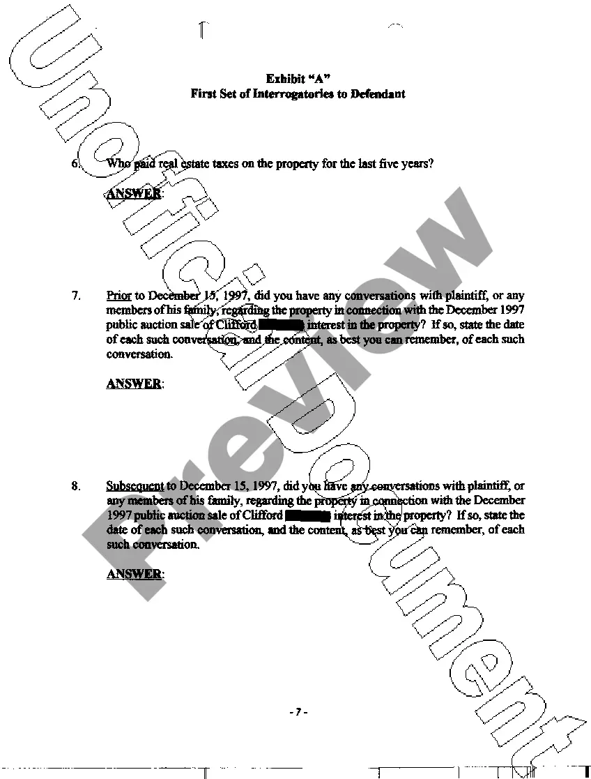 Get A11 First Set of Interrogatories To Defendant Preview A11 First Set of Interrogatories To Defendant