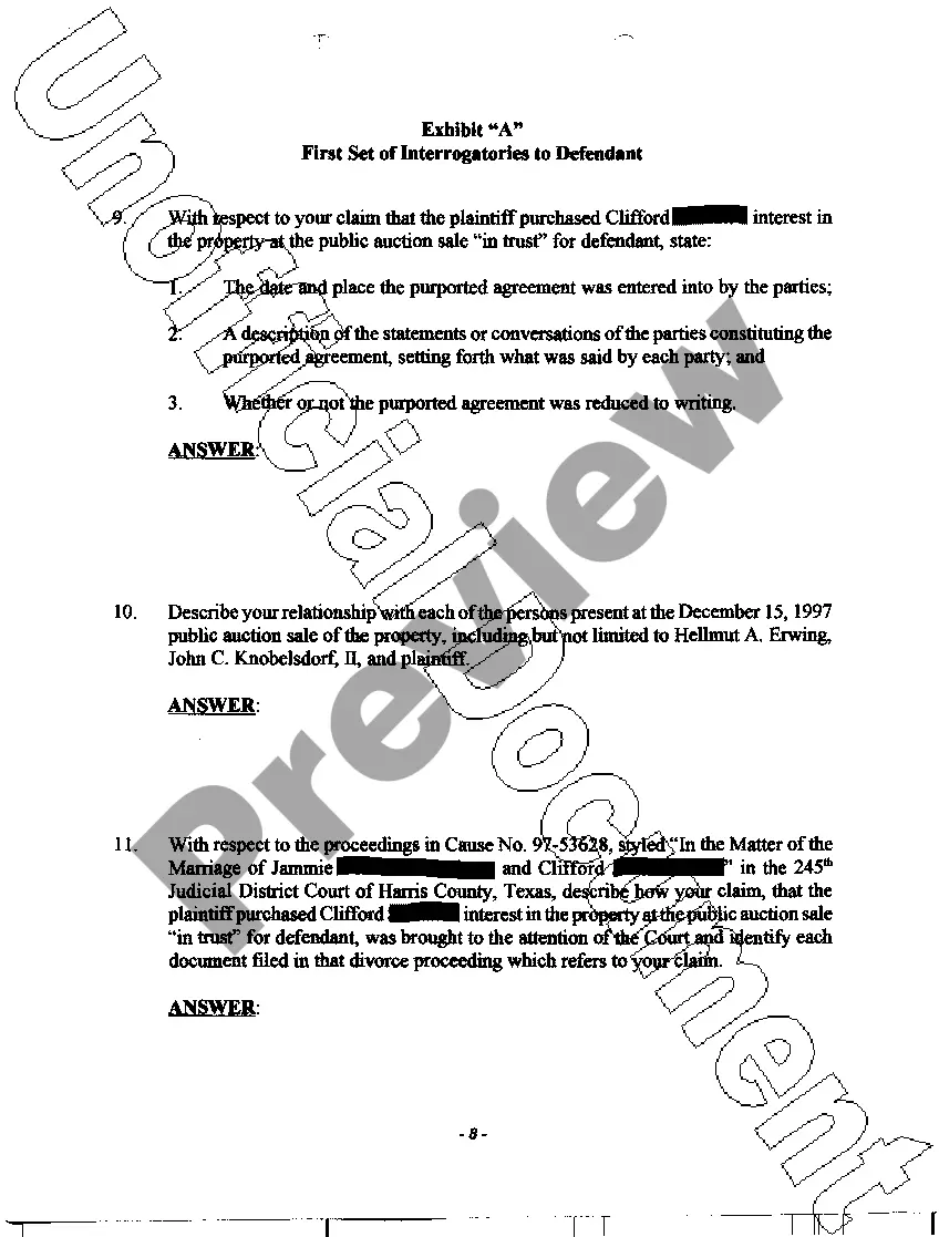 Get A11 First Set of Interrogatories To Defendant Preview A11 First Set of Interrogatories To Defendant
