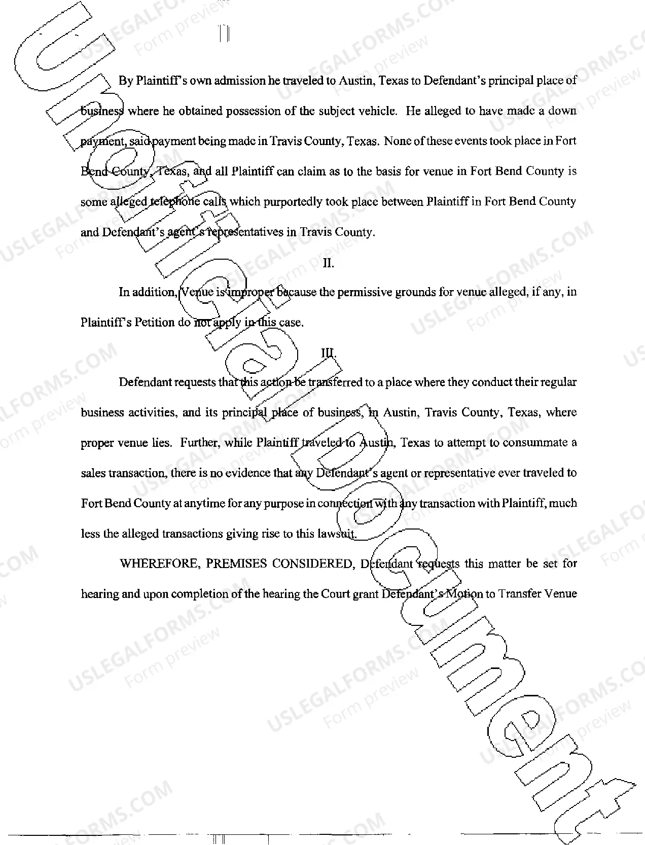 Preview A05 Defendant Motion To Transfer Venue