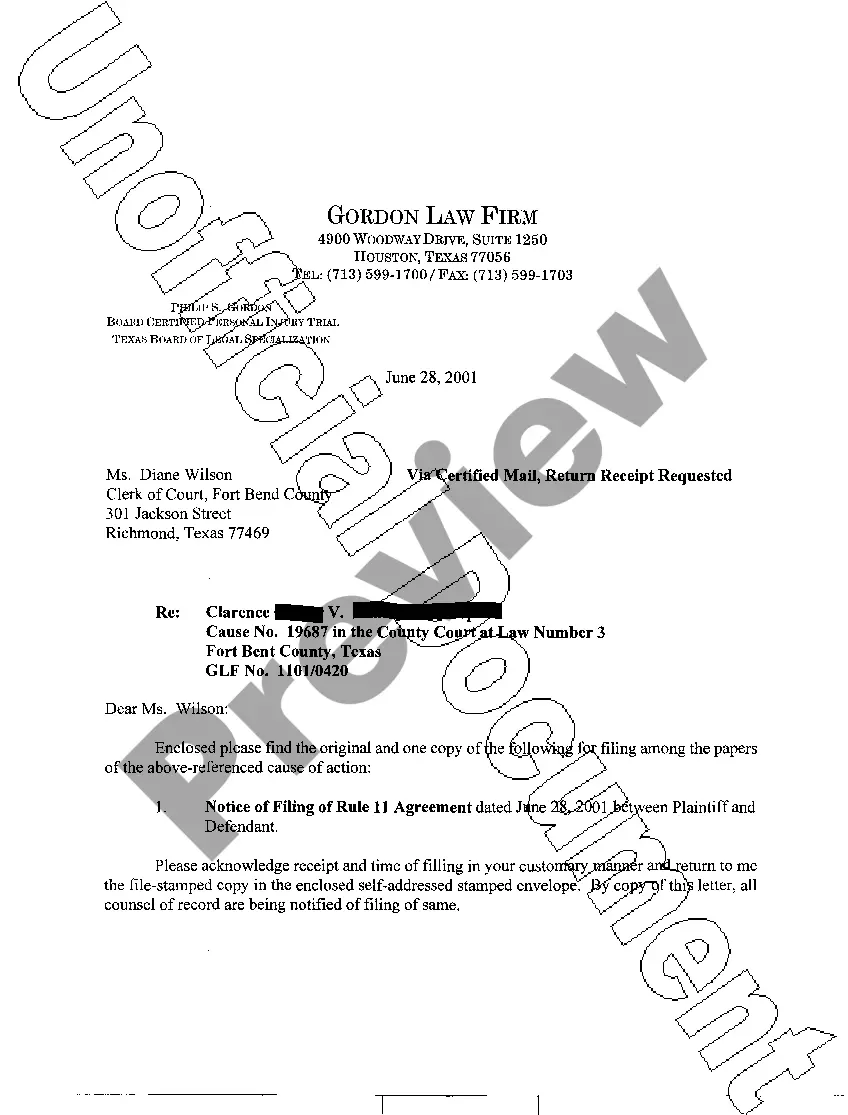 Preview A12 Notice of Filing Rule 11 Agreement