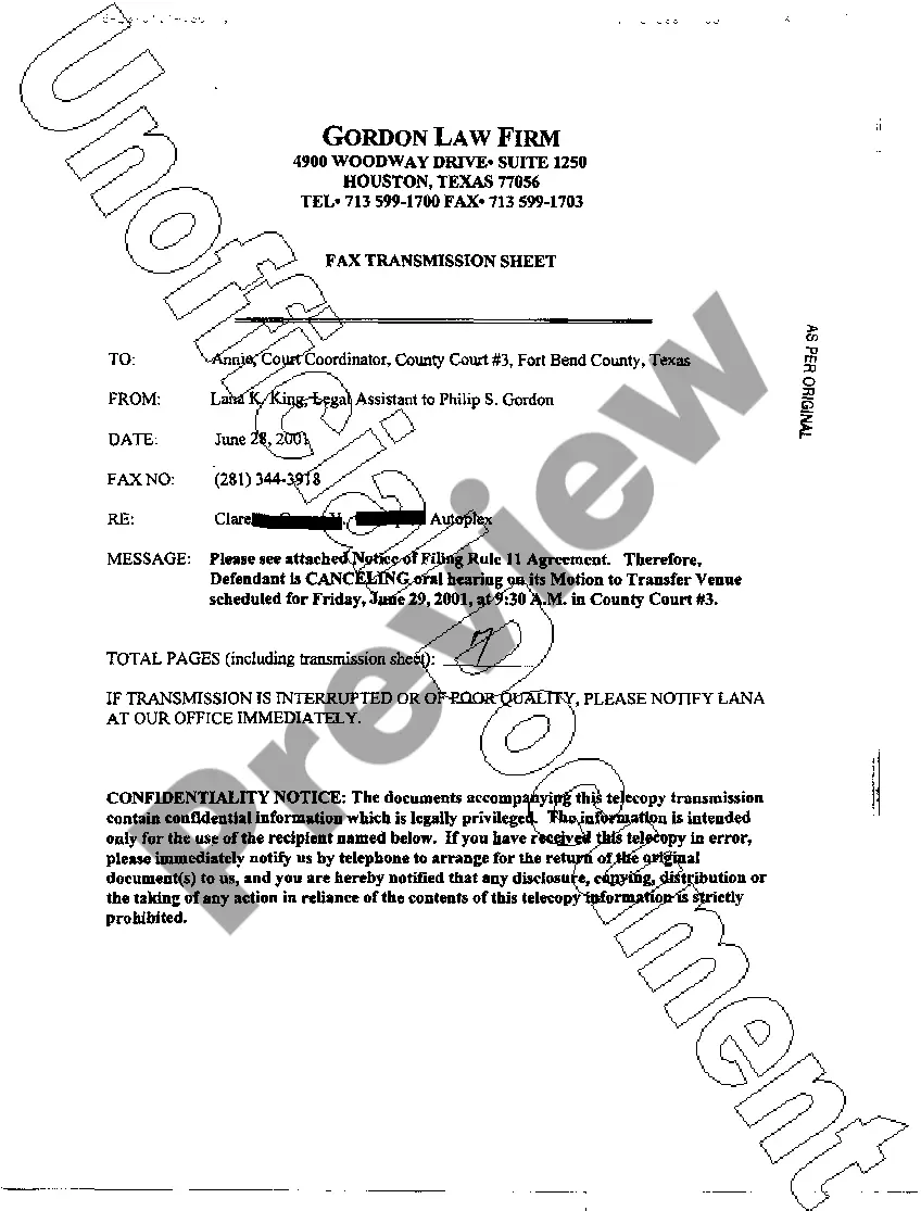 Preview A14 Notice of Filing Rule 11 Agreement