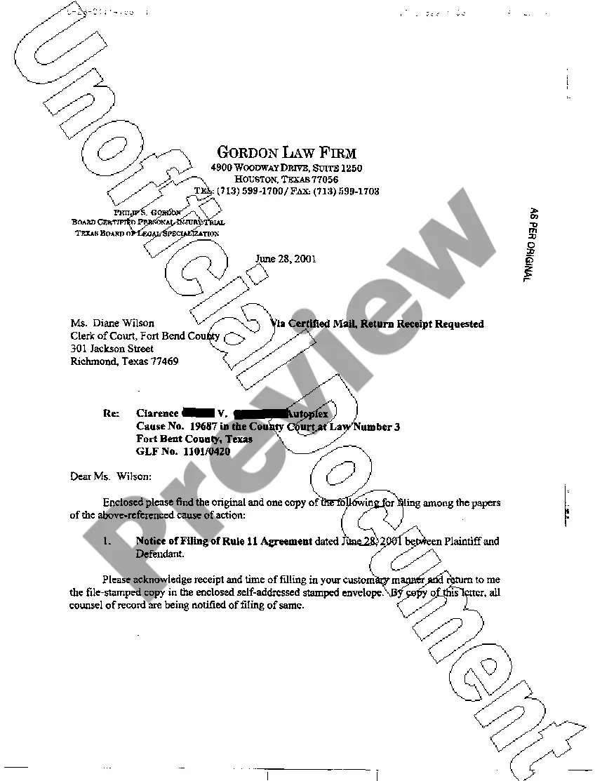 Preview A14 Notice of Filing Rule 11 Agreement