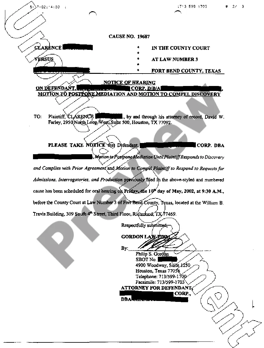 Get A26 Notice of Hearing On Motion to Compel Preview A26 Notice of Hearing On Motion to Compel