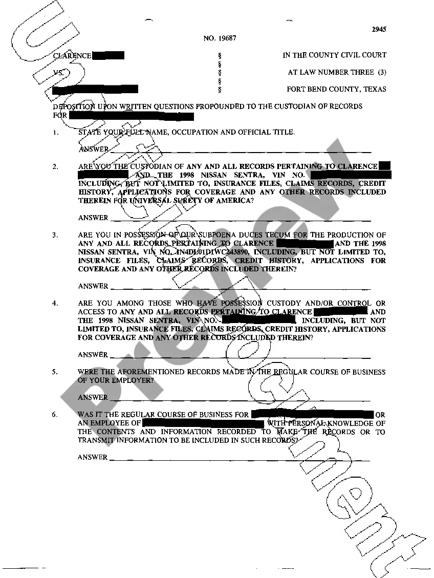 Get A34 Notice of Deposition Upon Written Questions Preview A34 Notice of Deposition Upon Written Questions