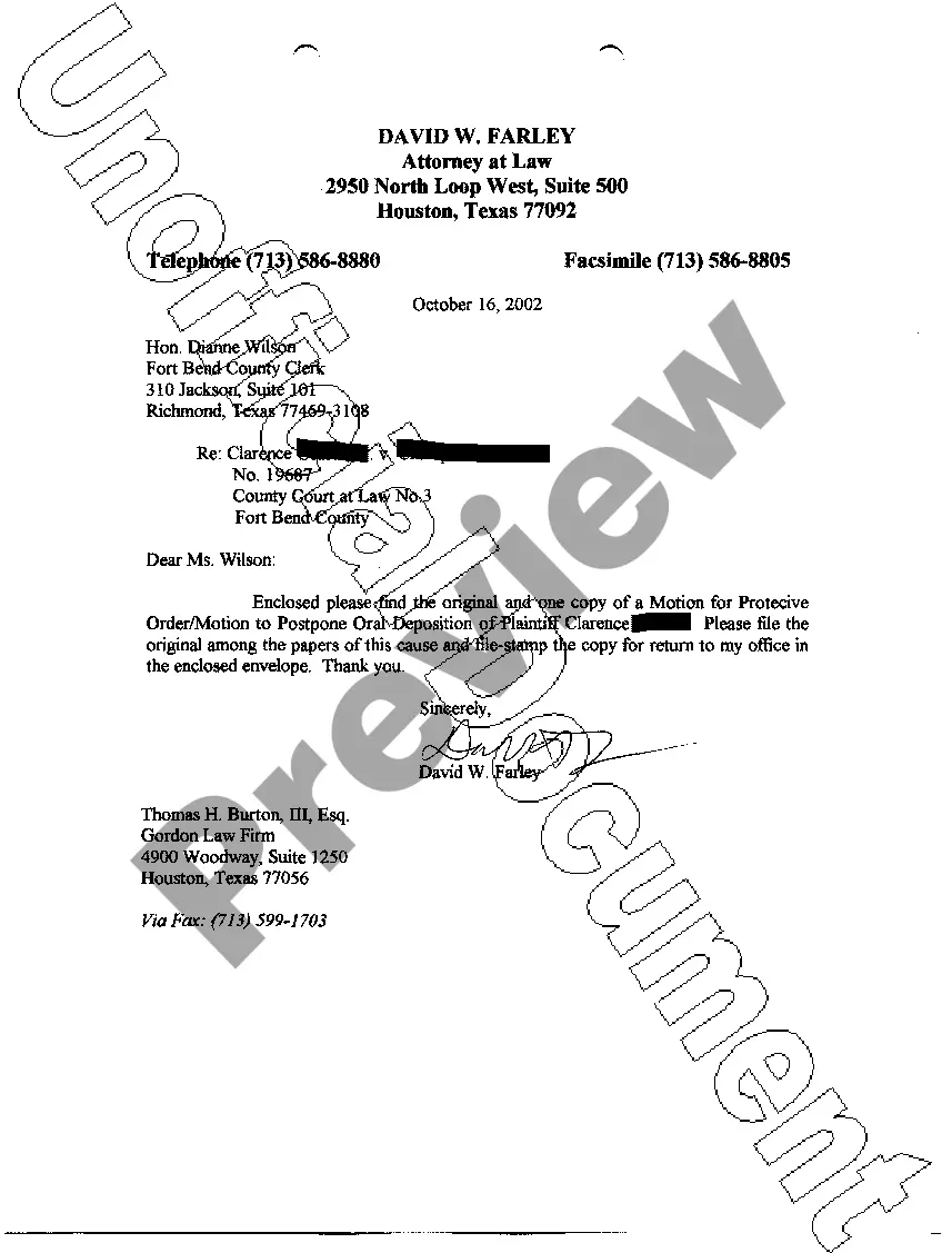 Preview A37 Motion For Protective Order and To Postpone Deposition