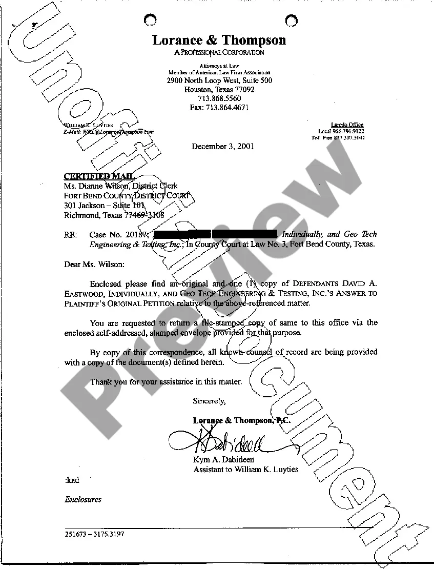 Preview A05 Defendant's Answer