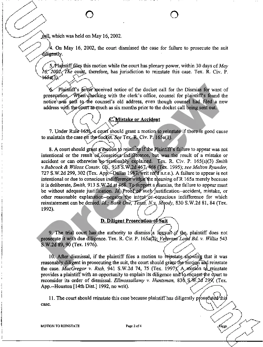 Preview A08 Plaintiff's Verified Motion To Reinstate