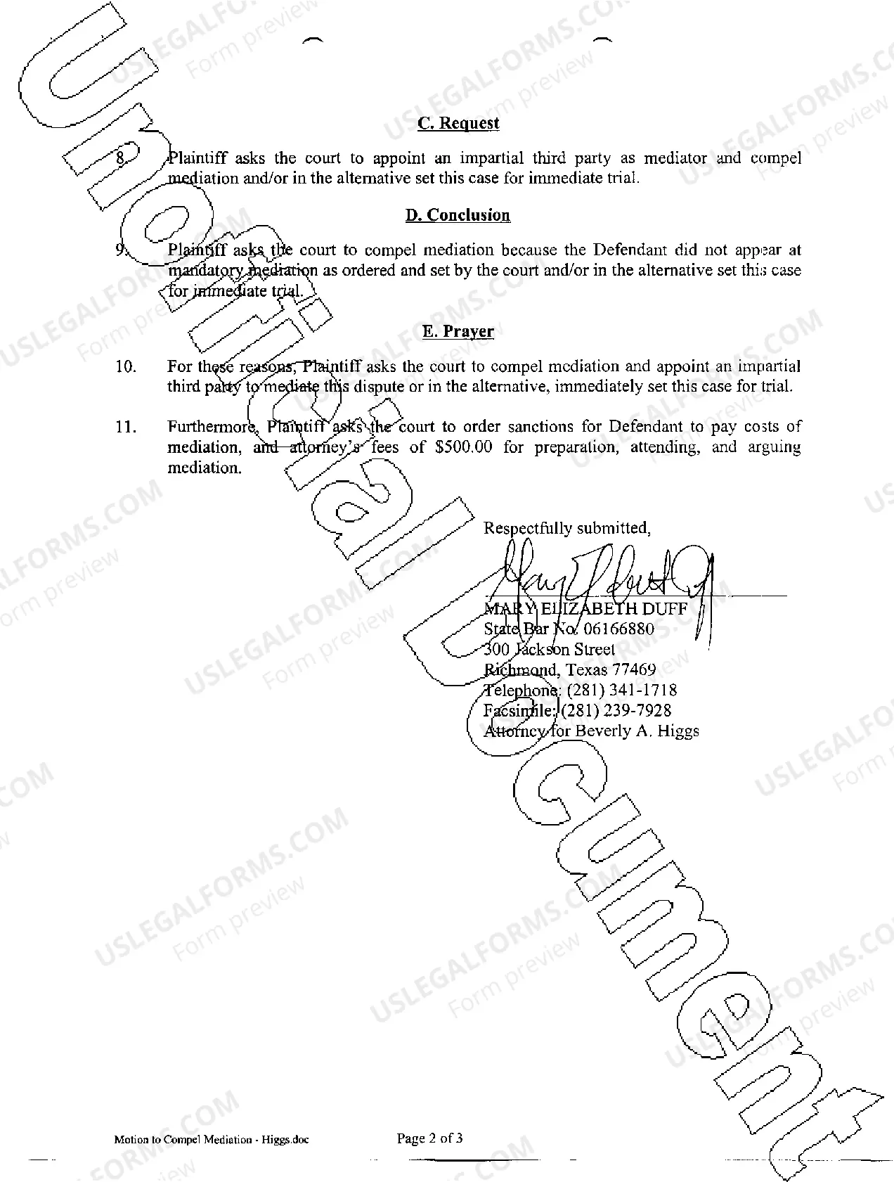 Preview A11 Plaintiff's Motion To Compel Mediation