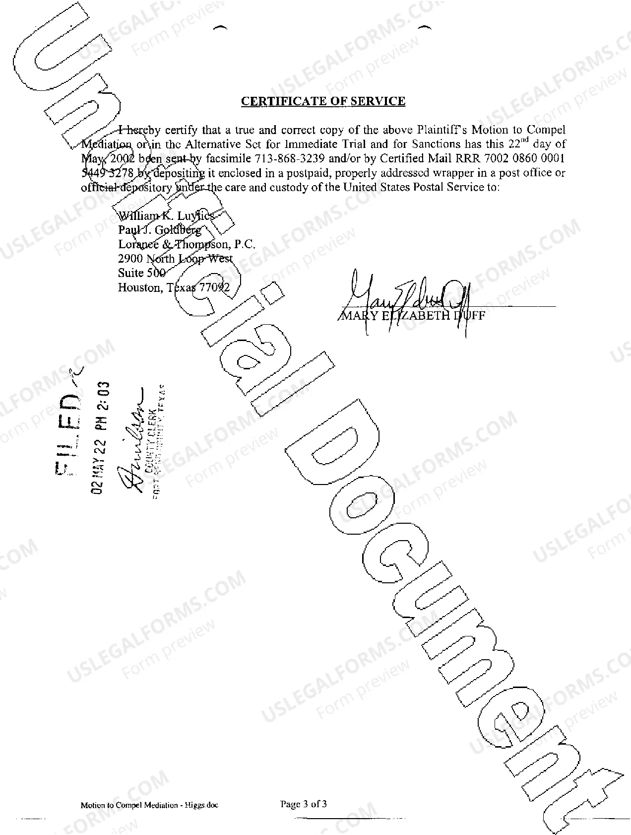 Preview A11 Plaintiff's Motion To Compel Mediation