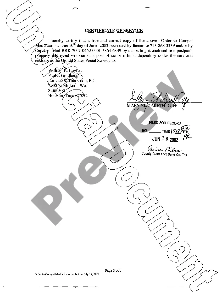 Get A15 Order On Plaintiffs Motion To Compel Mediation Preview A15 Order On Plaintiffs Motion To Compel Mediation