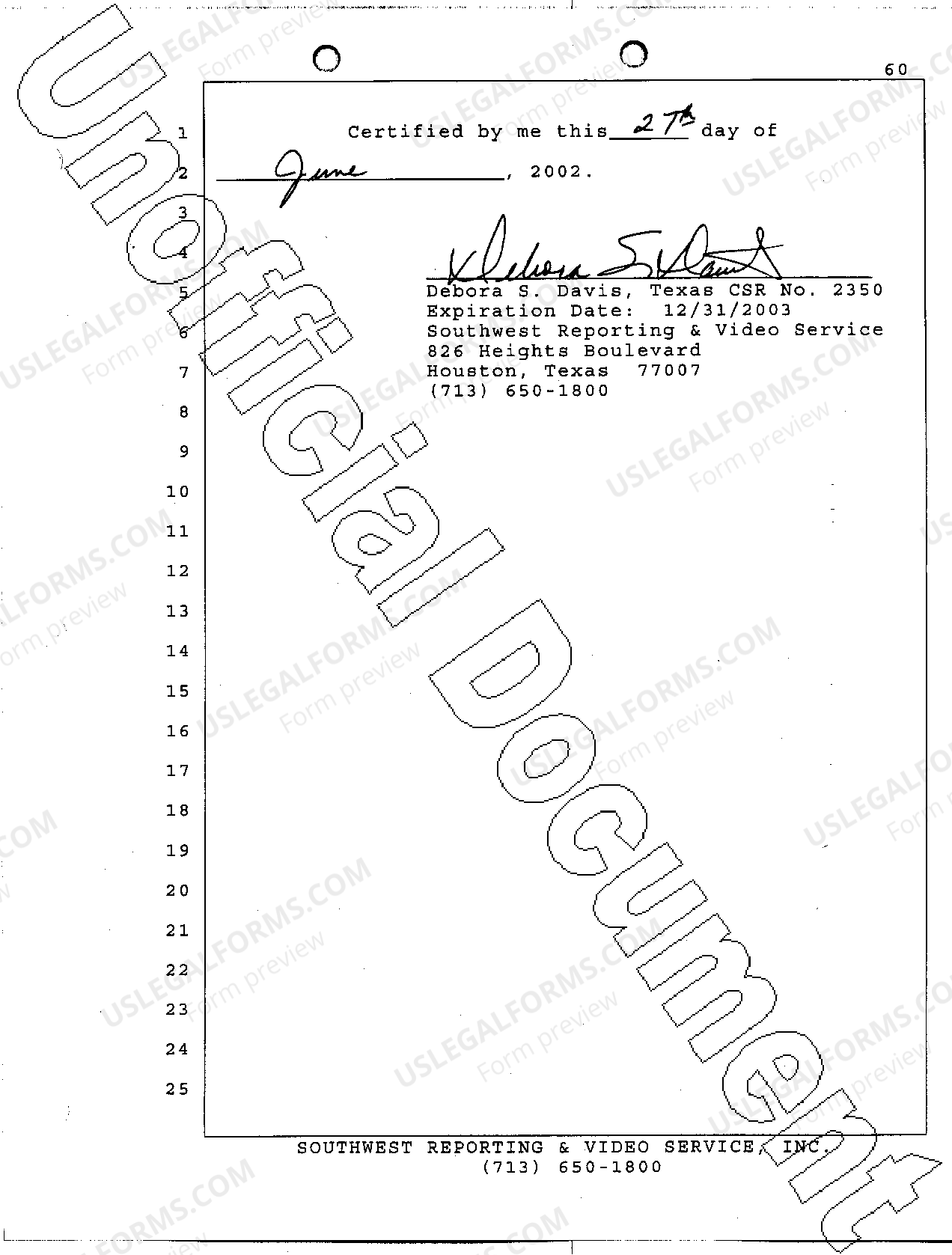Certificate Of Deposition With Interpreter Sample | US Legal Forms