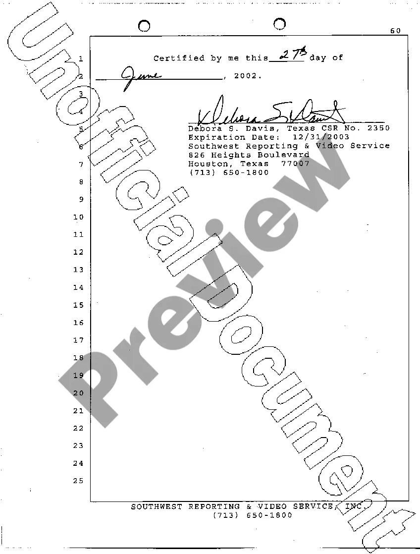 Get A16 Certificate of Deposition Preview A16 Certificate of Deposition