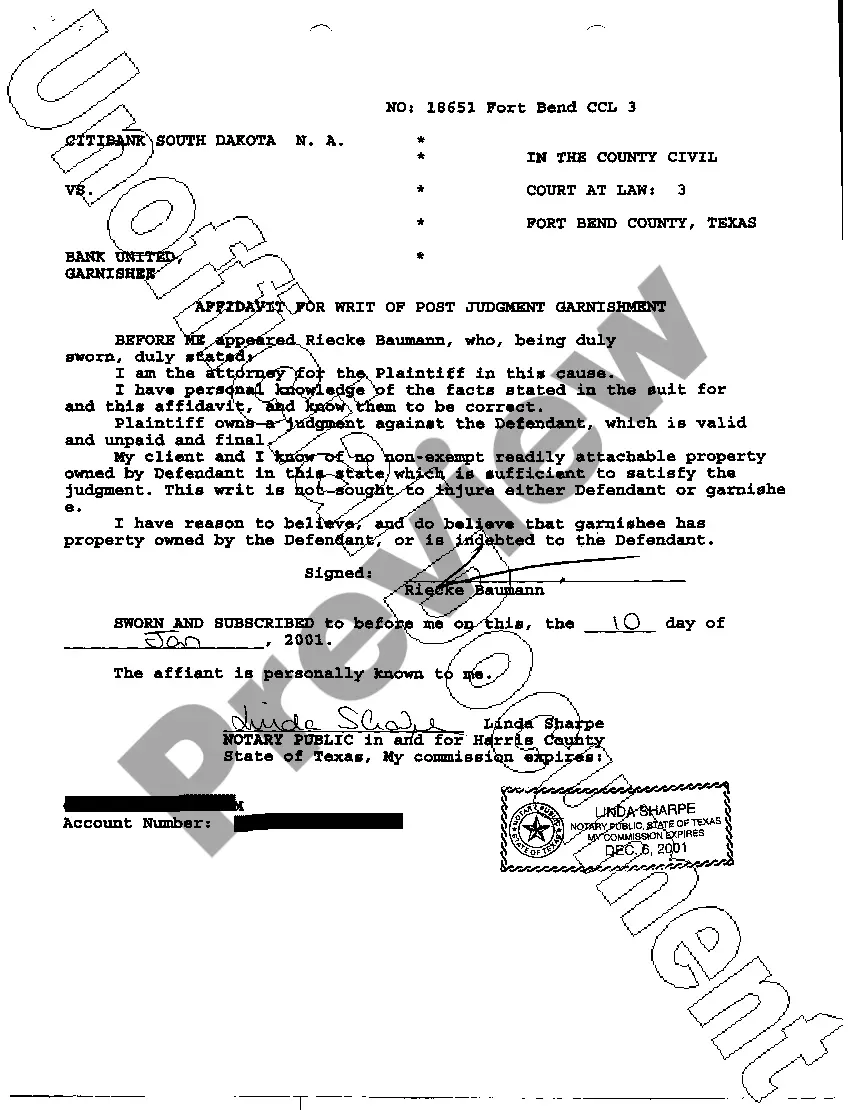 Preview A01 Petition Writ of Garnishment