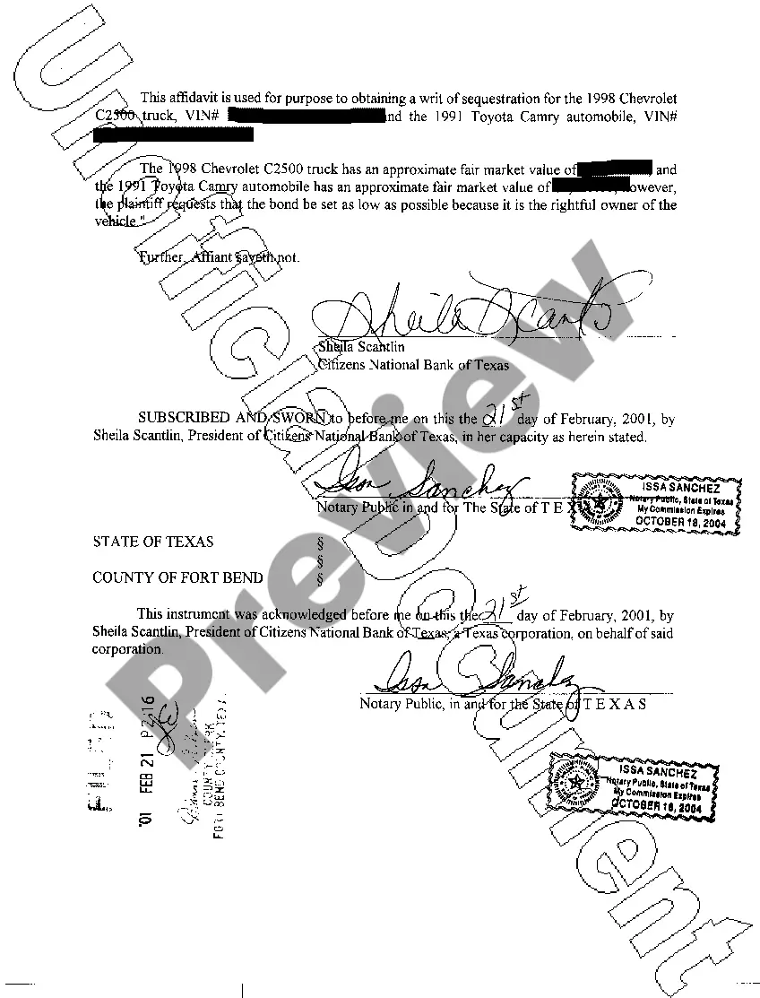 Preview A01 Application For Writ of Sequestration