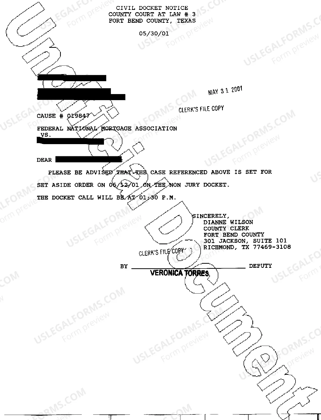 Preview A04 Civil Docket Notice Letter