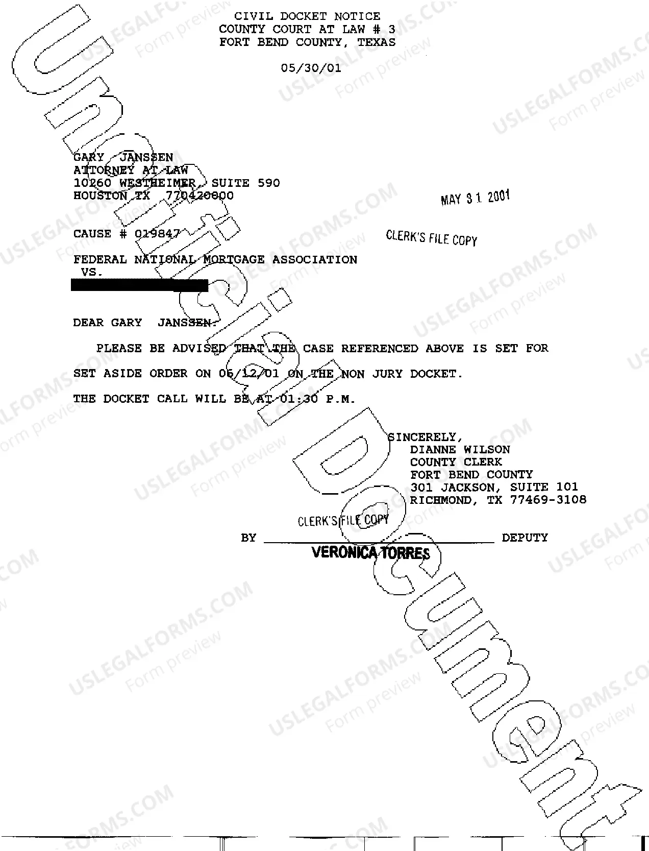 Preview A04 Civil Docket Notice Letter