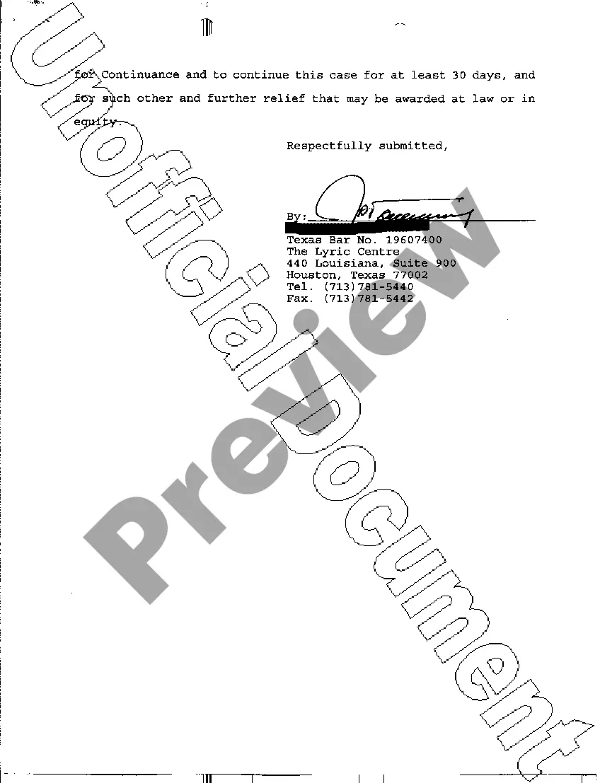 Get A09 Defendants Motion For Continuance Preview A09 Defendants Motion For Continuance