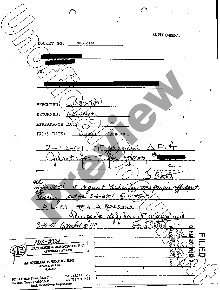 Houston Texas Appeal Transcript following eviction US Legal Forms