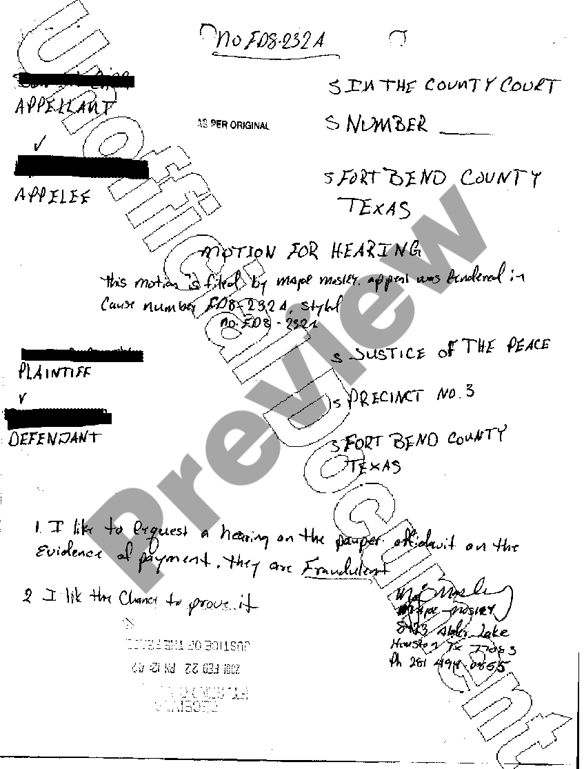 Houston Texas Appeal Transcript following eviction US Legal Forms