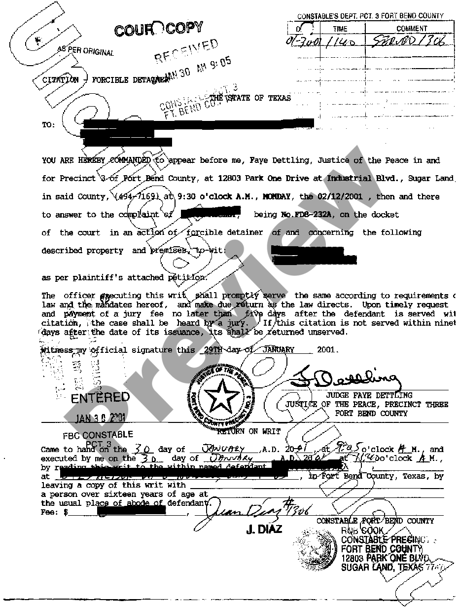 Harris Texas Appeal Transcript, including original eviction US Legal