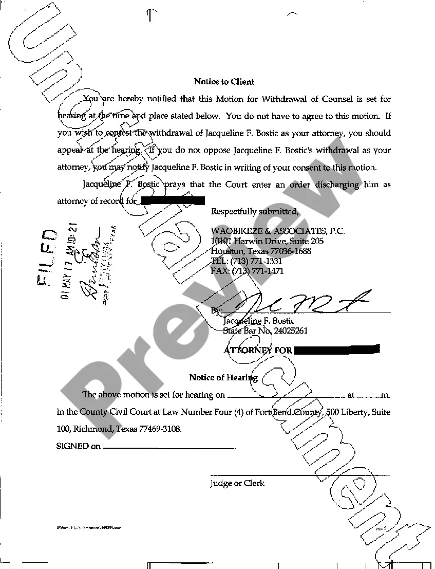 Preview A08 Motion for Withdrawal of Counsel