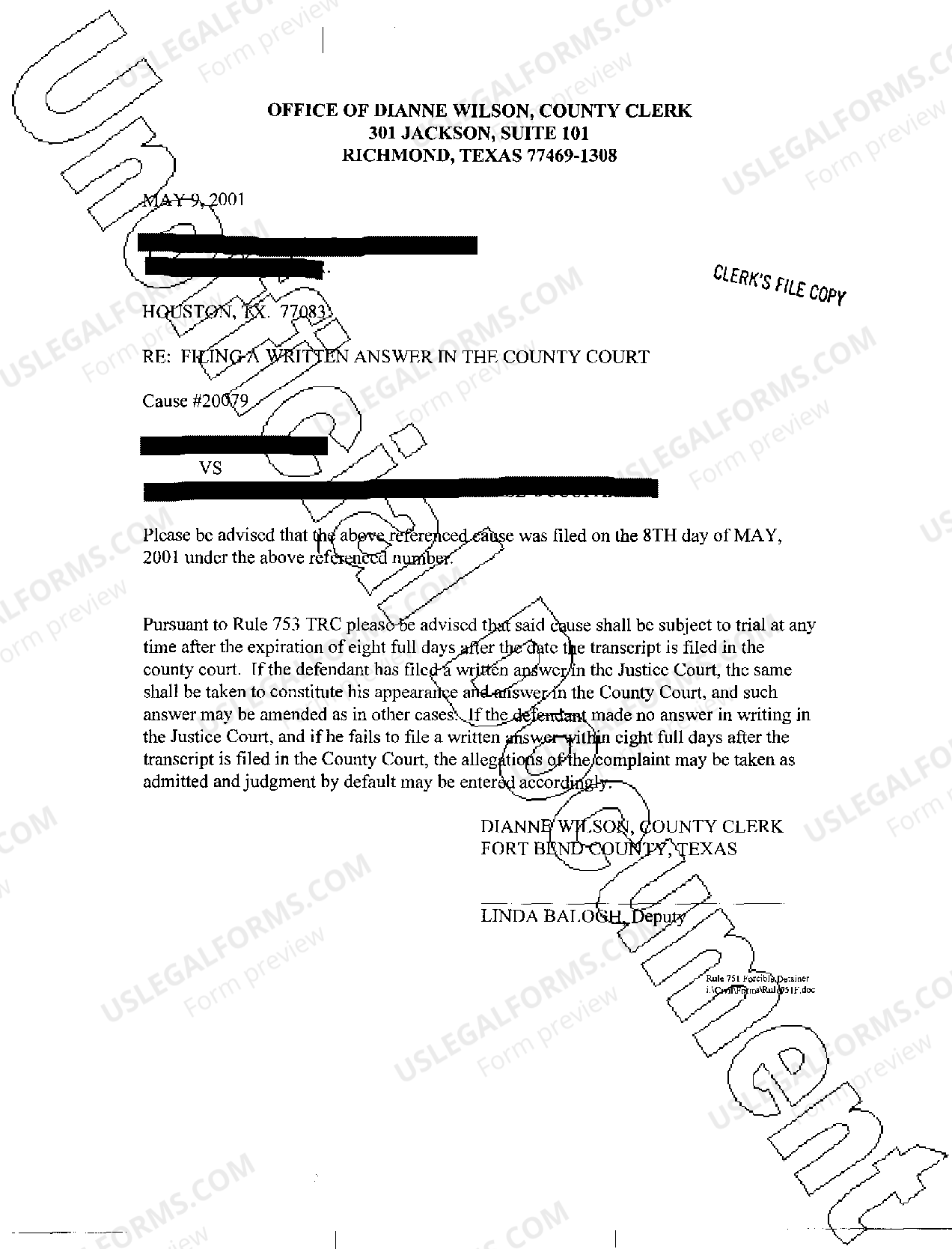 Texas Transcript for appeal US Legal Forms