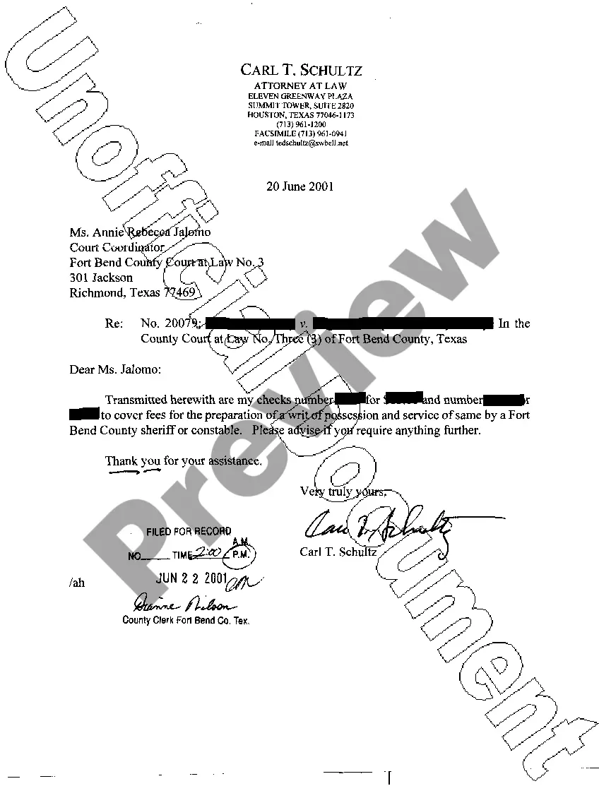 Get A07 Writ of Possession Preview A07 Writ of Possession