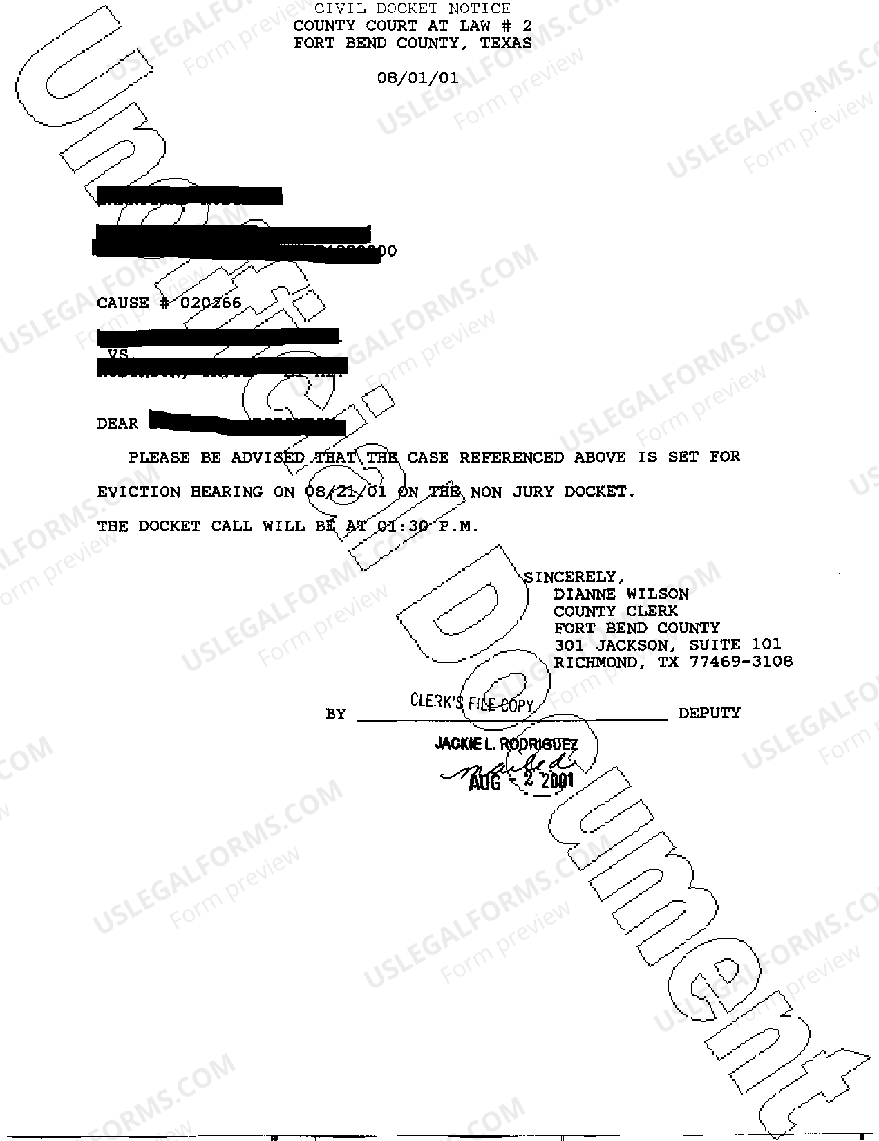 Abilene Texas Civil Docket Notice | US Legal Forms Abilene Texas Civil Docket Notice | US Legal Forms