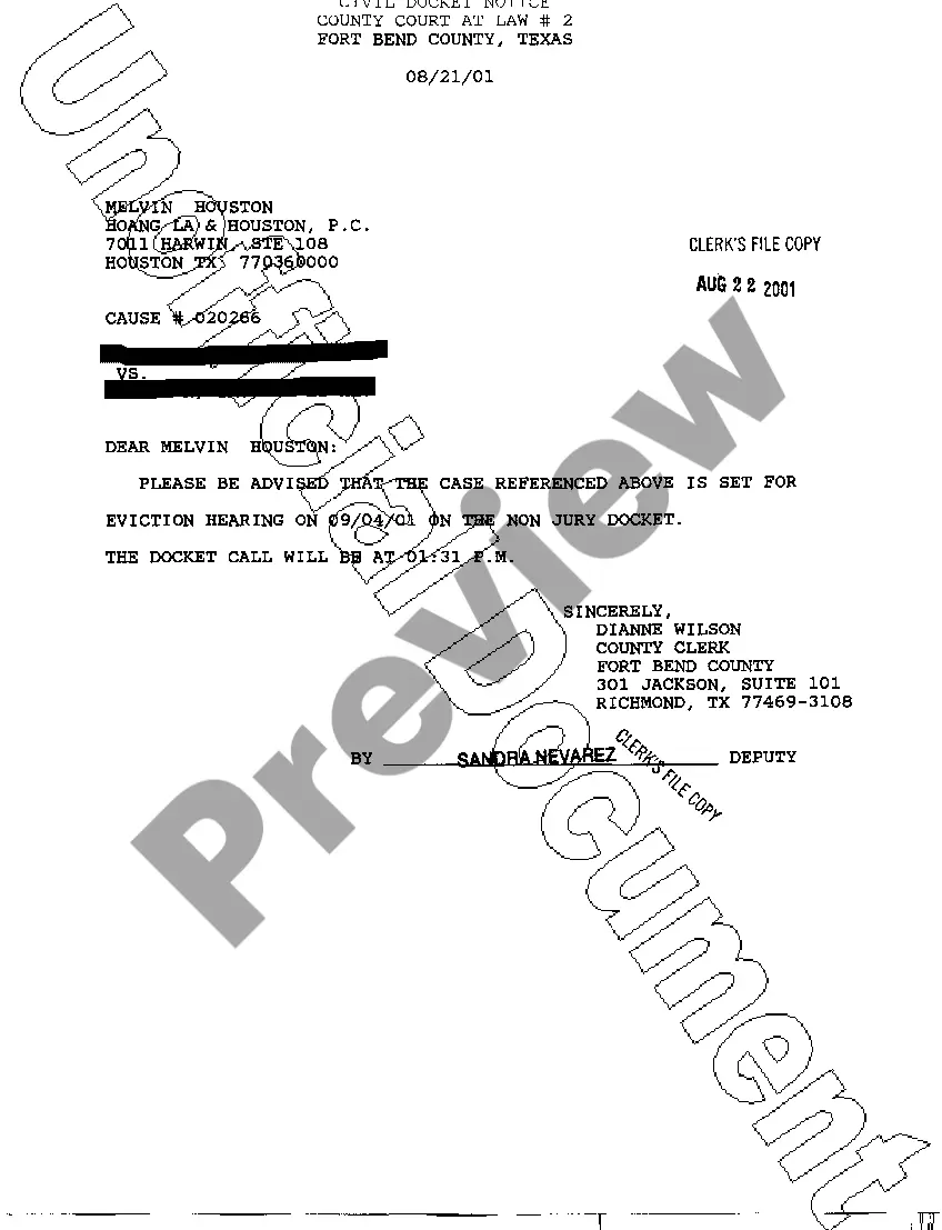 Preview A06 Civil Docket Notice