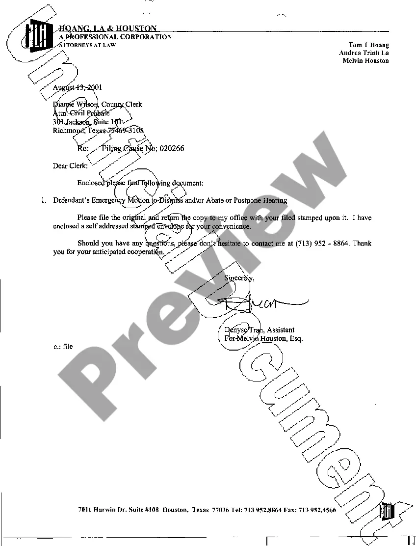 Get A09 Defendant's Emergency Motion for Dismissal Preview A09 Defendant's Emergency Motion for Dismissal