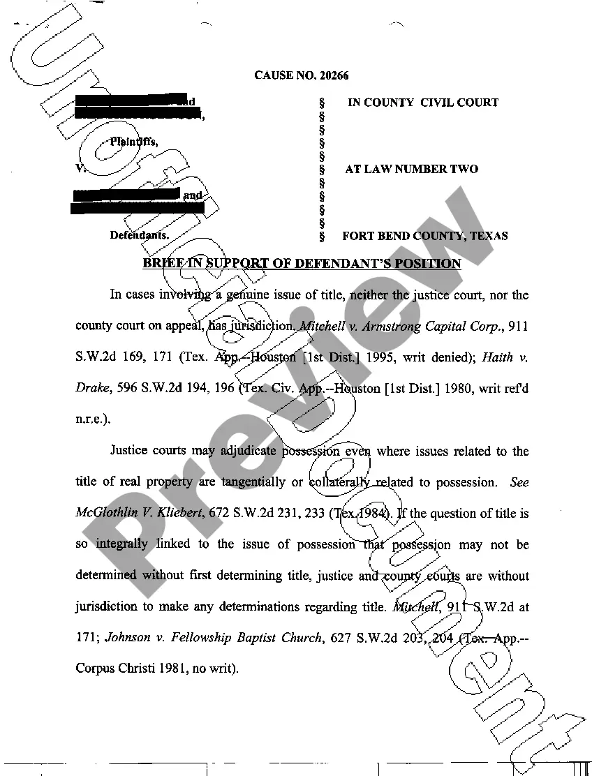 Get A11 Brief in Support of Defendant's Position Preview A11 Brief in Support of Defendant's Position