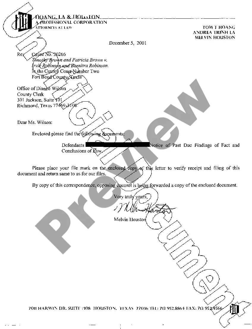 Get A25 Notice of Past Due Findings of Fact Conclusion Preview A25 Notice of Past Due Findings of Fact Conclusion