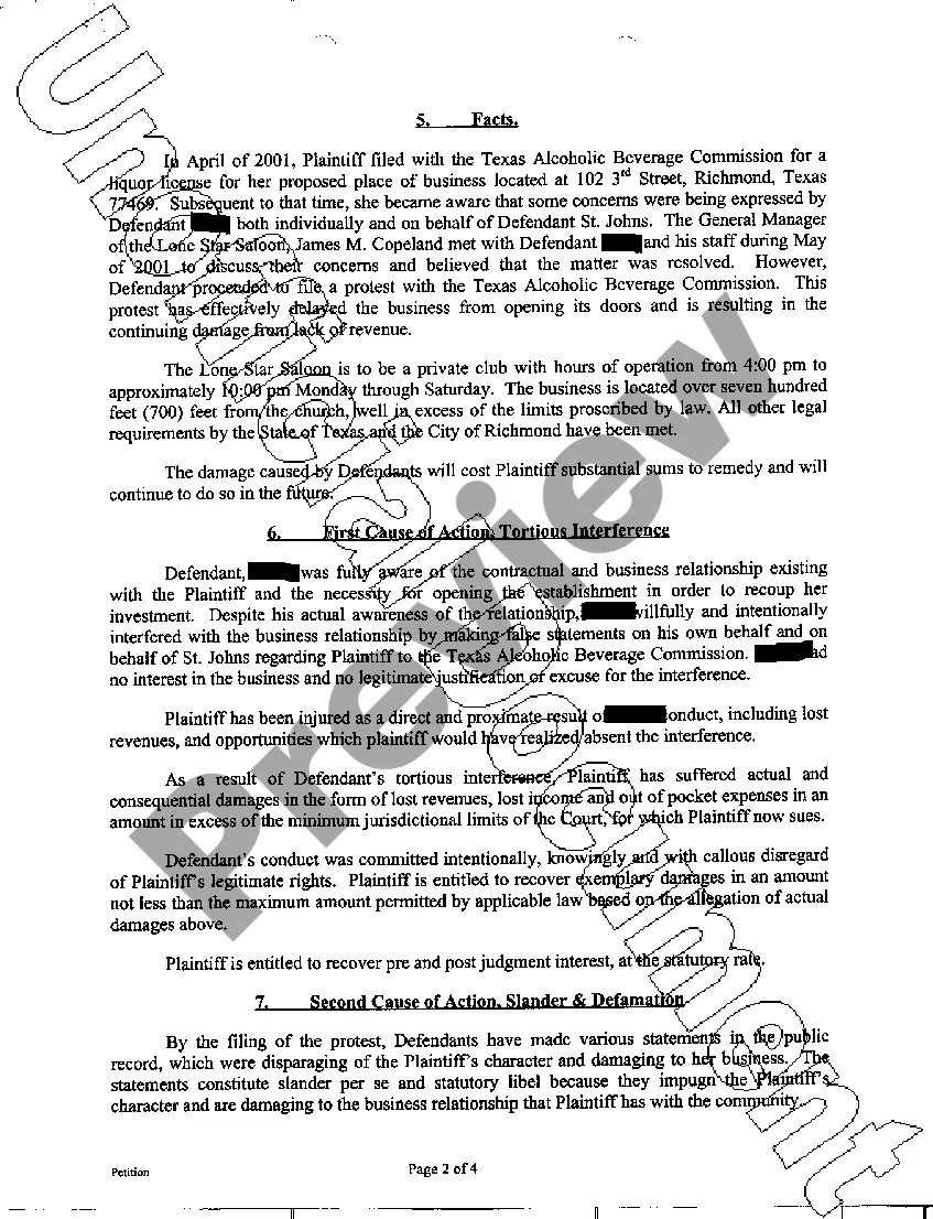 Preview A01 Plaintiff's Original Petition