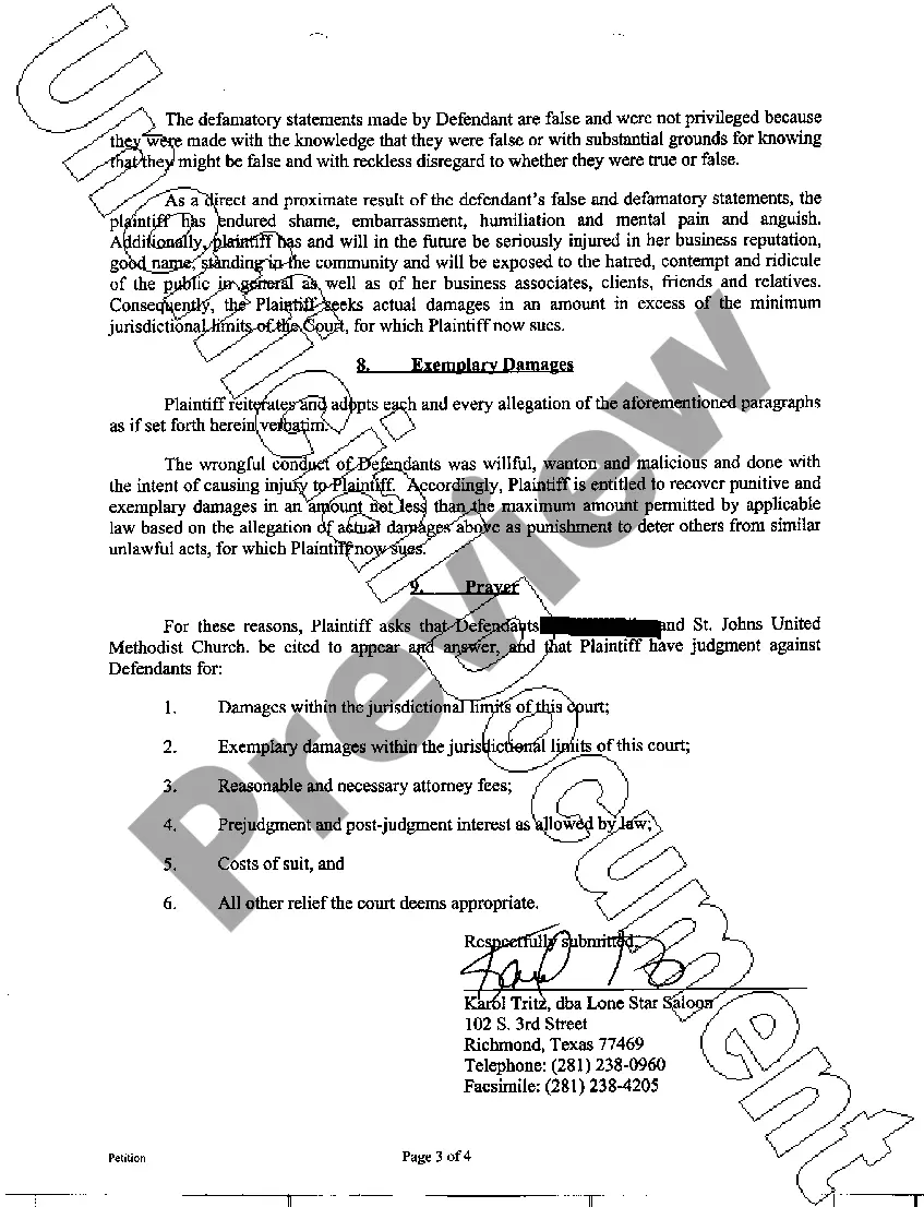 Preview A01 Plaintiff's Original Petition