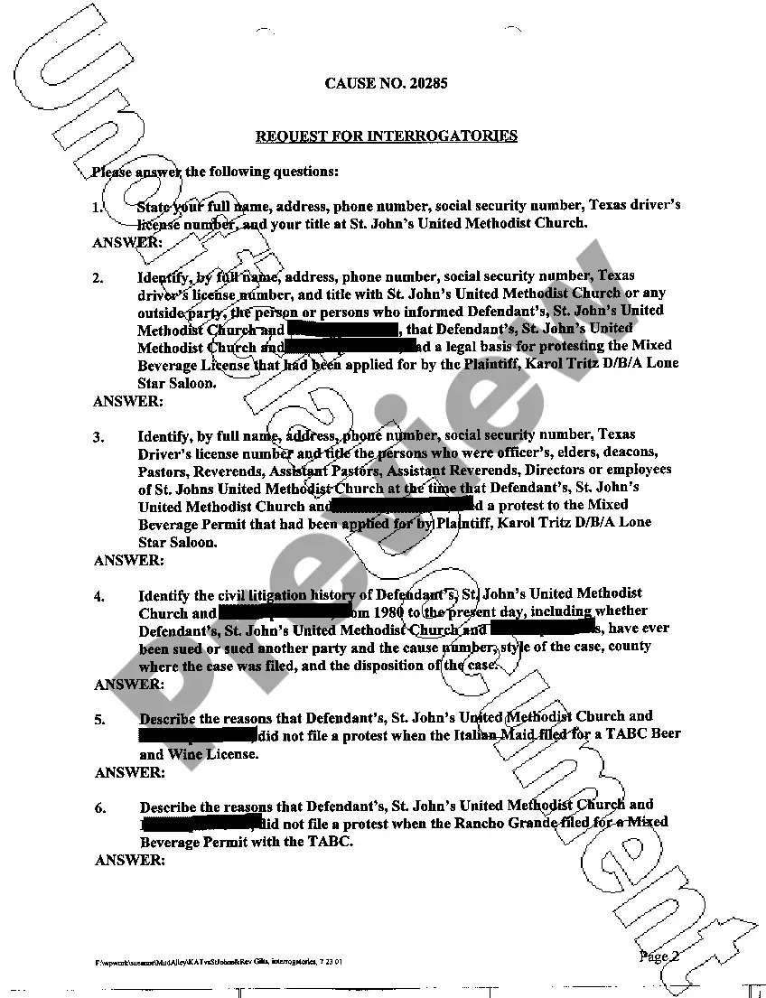 Preview A04 Plaintiff's Request for Interrogatories