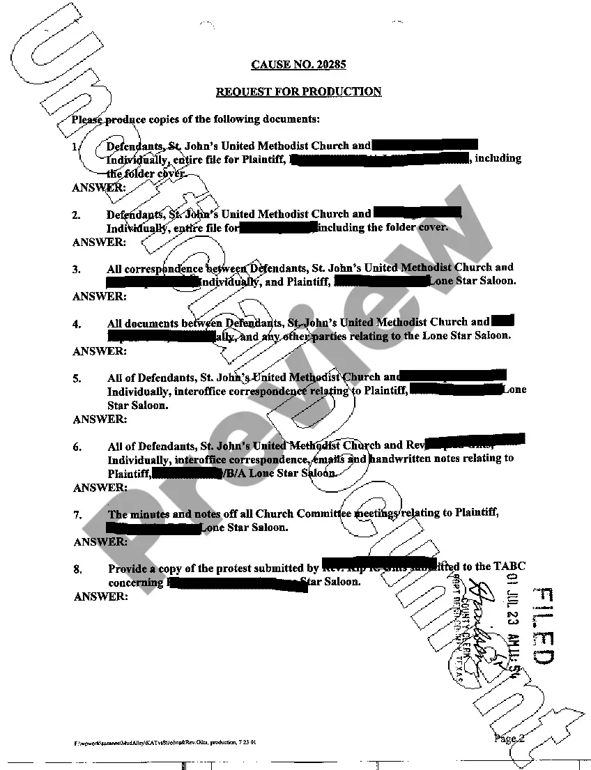 Preview A07 Plaintiff's Request for Production