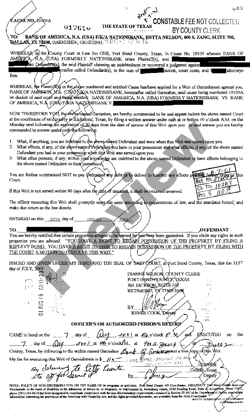 Get A02 Writ of Garnishment Preview A02 Writ of Garnishment