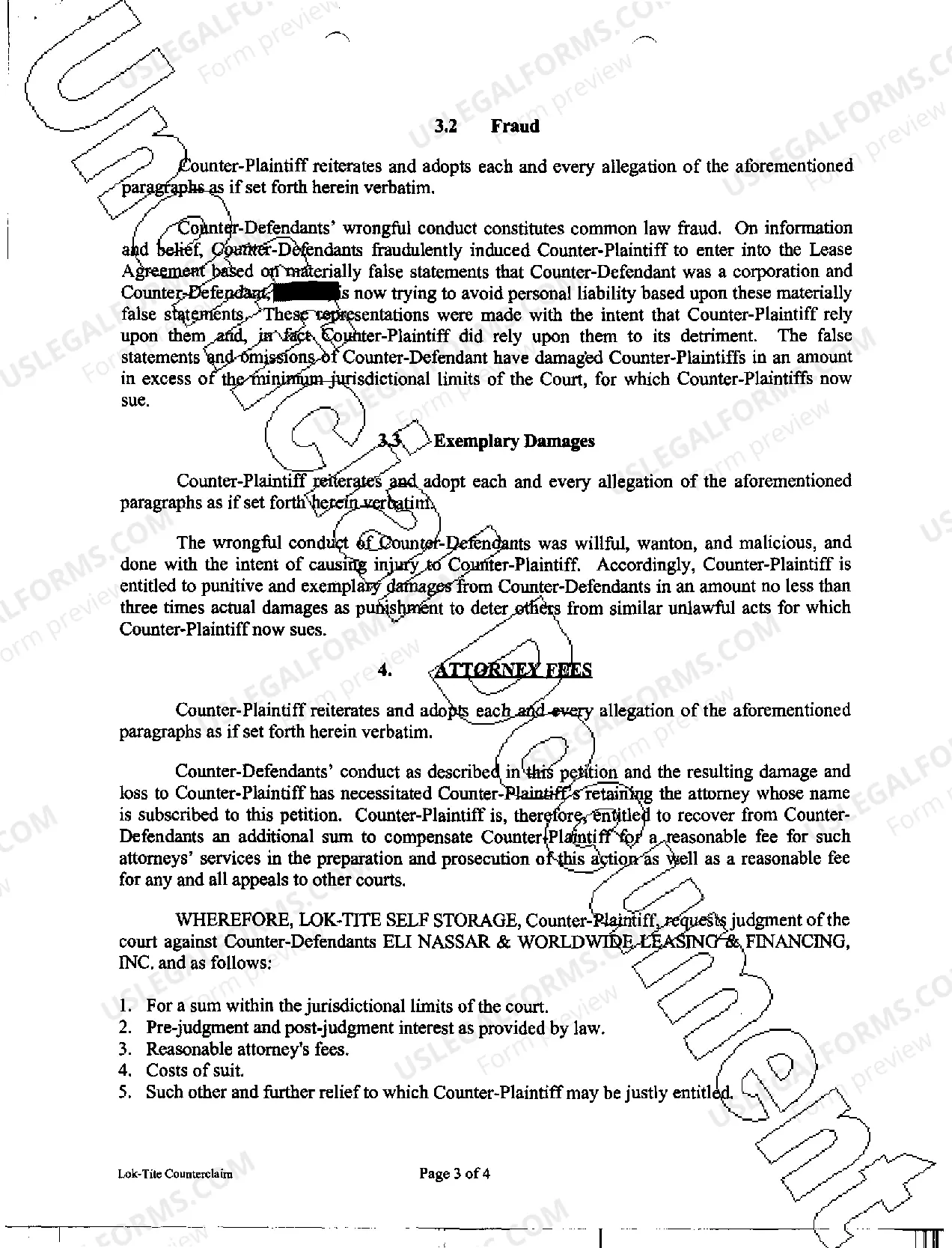 Preview A03 Defendant's Counterclaim