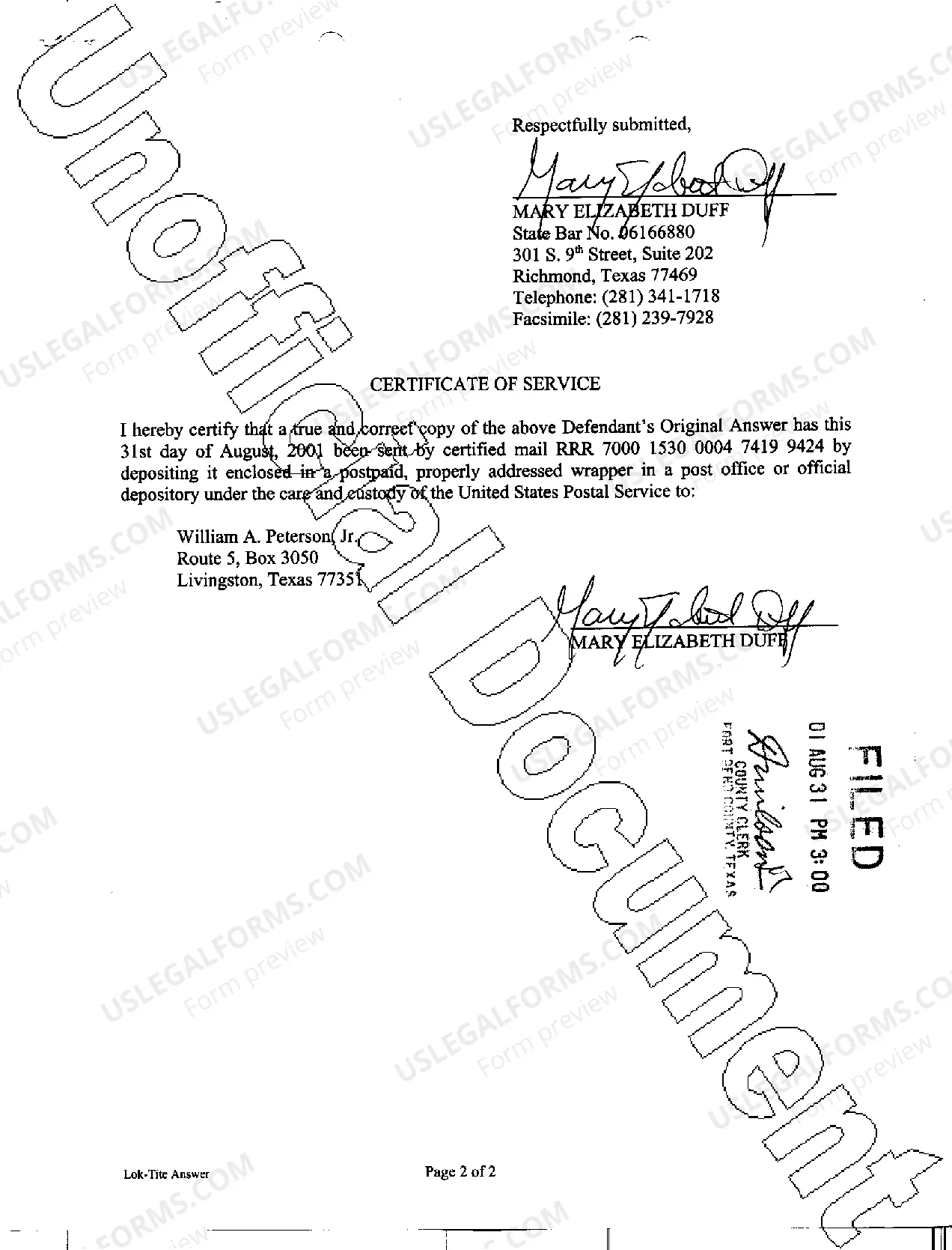 Preview A04 Defendant's Original Answer