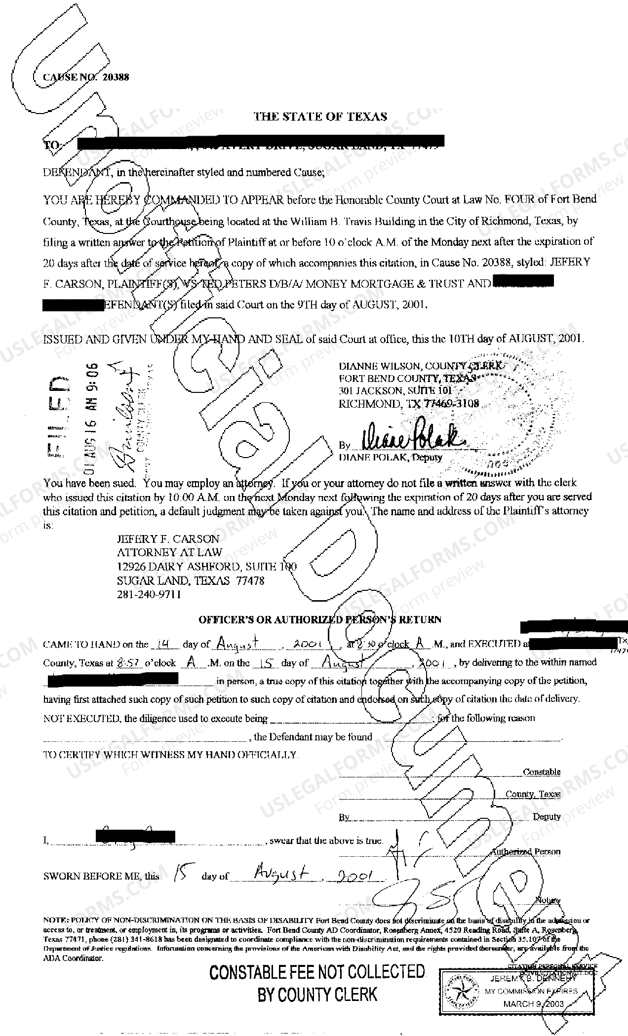 Houston Texas Citation US Legal Forms