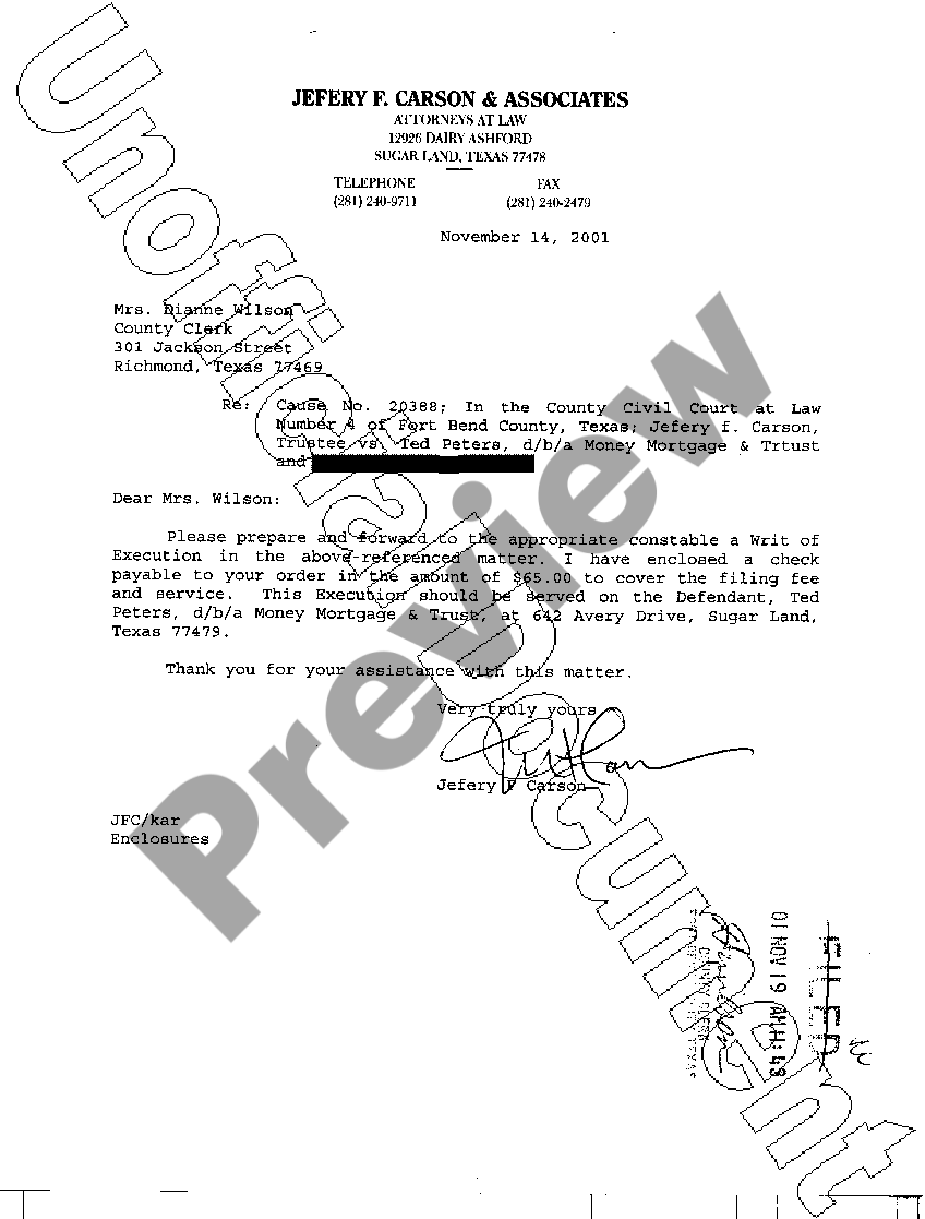 Corpus Christi Texas Writ of Execution US Legal Forms